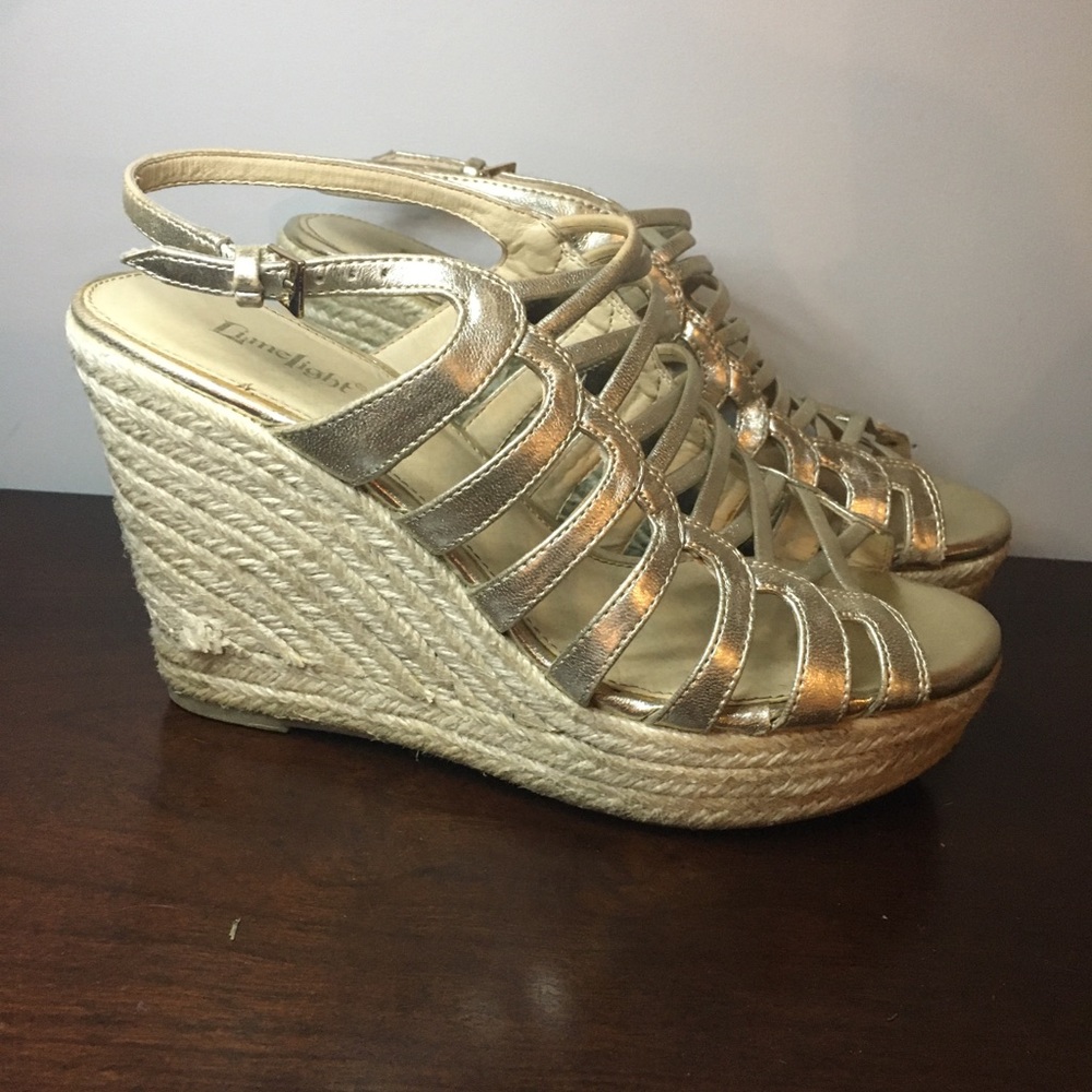 Gold Limelight Sandel Wedges